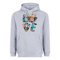 Heather Grey pig love Heavyweight Hoodie - BarkalooDesign
