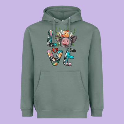 Pig Love Heavyweight Hoodie Designed By Barkaloodesign