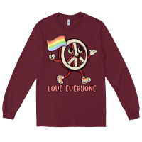 Burgundy love everyone Long Sleeve Tee - MaliasSmallBusiness