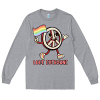 Heather Grey love everyone Long Sleeve Tee - MaliasSmallBusiness