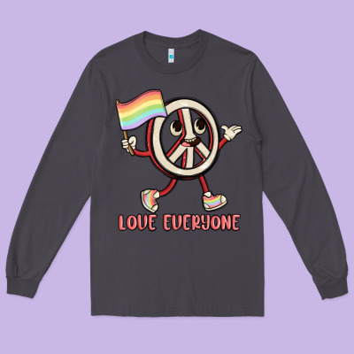 Love Everyone Long Sleeve Tee Designed By Maliassmallbusiness