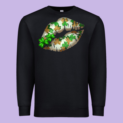 St. Patricks Day White Lips Premium Sweatshirt Designed By Bettercallsaul