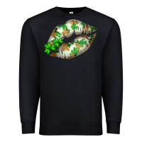 Black St. Patricks Day White Lips Premium Sweatshirt - Bettercallsaul