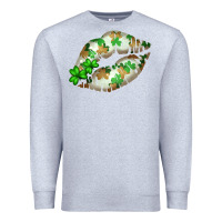 Heather Grey St. Patricks Day White Lips Premium Sweatshirt - Bettercallsaul
