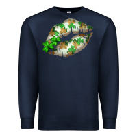 Navy St. Patricks Day White Lips Premium Sweatshirt - Bettercallsaul