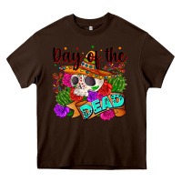 Chocolate Brown mexican day of the dead Heavy Core Tee - Zillion Design Studio