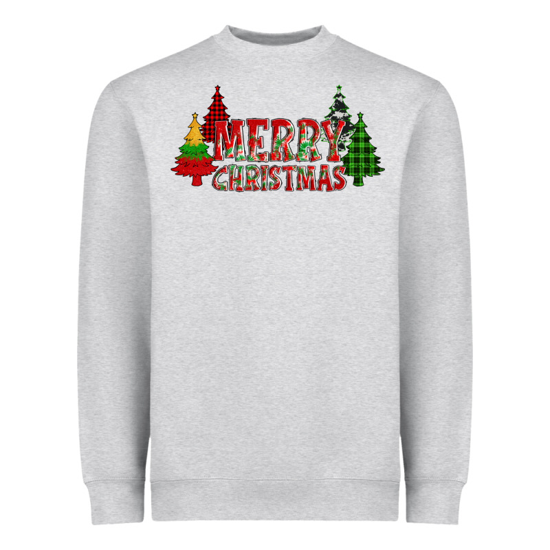 Merry Christmas Glitter Plaid Trees Heavyweight Sweatshirt by AdoDesignShop | Teevron