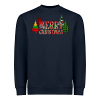 Navy merry christmas glitter plaid trees Heavyweight Sweatshirt - AdoDesignShop