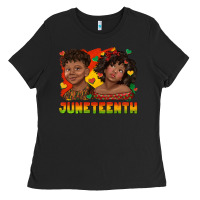Black juneteenth with afro black kids Ladies Tee - texasbilliewilder