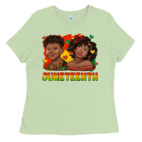 Matcha juneteenth with afro black kids Ladies Tee - texasbilliewilder