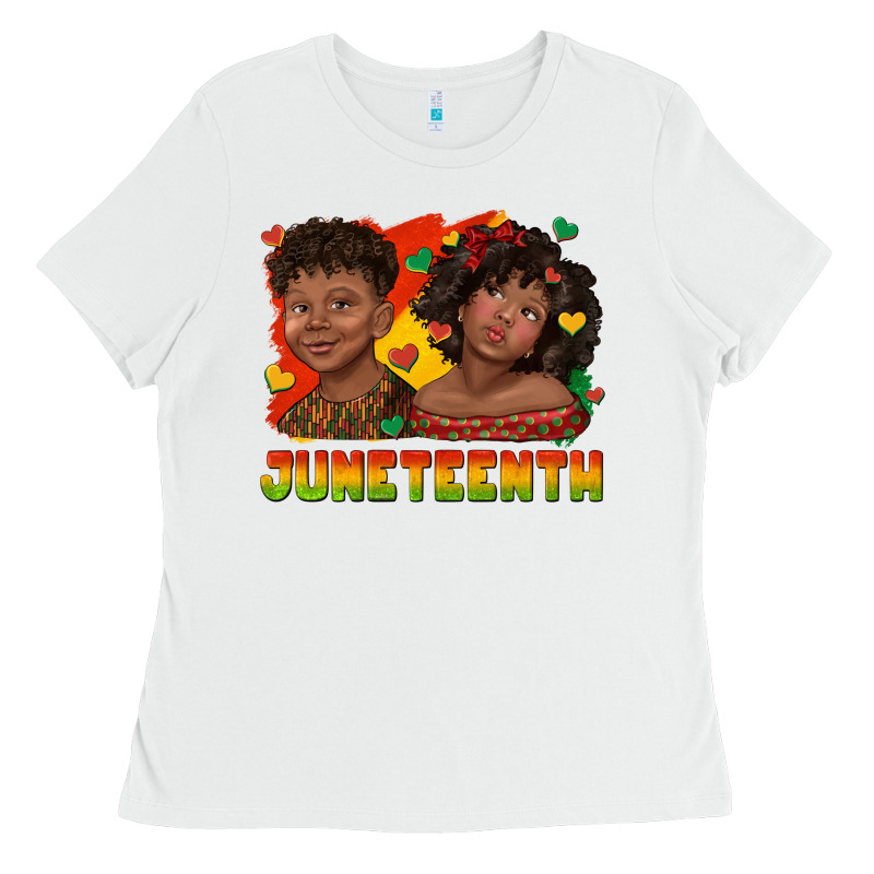 Juneteenth With Afro Black Kids Ladies Tee by texasbilliewilder | Teevron