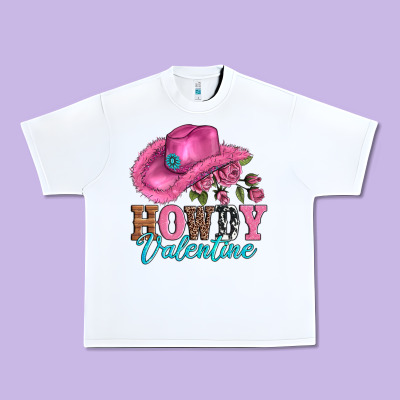 Valentines Day Cowgirl Hat And Howdy Urban Heavy Tee Designed By Adodesignshop