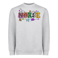 Heather Grey mardi gras nurse leopard cowhide glitter Heavyweight Sweatshirt - Artiststas