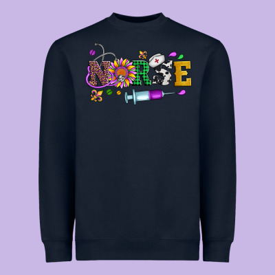 Mardi Gras Nurse Leopard Cowhide Glitter Heavyweight Sweatshirt Designed By Artiststas