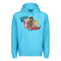 Ocean Blue Bitches be floatin' skeleton summer Premium Hoodie - NancyCooperArtShop