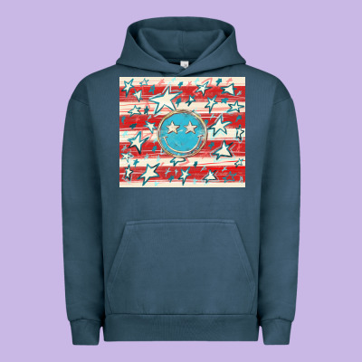 America Flag Smiley  Tumbler Urban Hoodie Designed By Howdyjamesfarm
