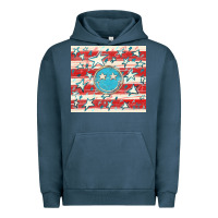 Pigment Midnight Navy America flag smiley  tumbler Urban Hoodie - HowdyJamesFarm