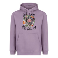 Lavender just a girl who loves pigs floral wreath Heavyweight Hoodie - BarkalooDesign