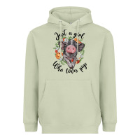 Matcha just a girl who loves pigs floral wreath Heavyweight Hoodie - BarkalooDesign