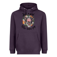 Plum just a girl who loves pigs floral wreath Heavyweight Hoodie - BarkalooDesign