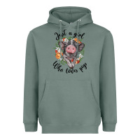 Sage just a girl who loves pigs floral wreath Heavyweight Hoodie - BarkalooDesign