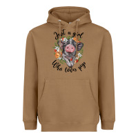 Toasted Coconut just a girl who loves pigs floral wreath Heavyweight Hoodie - BarkalooDesign