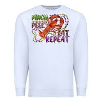 White pinch peel eat repeat crawfish Premium Sweatshirt - RanaPortraitStore