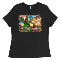Happy Easter Rooster Chicken And Chick Ladies Tee | Teevron