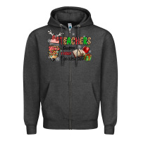 Charcoal Heather teachers always make the nice list Zipper Hoodie - MaliasSmallBusiness