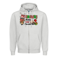 Dove Grey teachers always make the nice list Zipper Hoodie - MaliasSmallBusiness