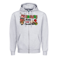 Heather Grey teachers always make the nice list Zipper Hoodie - MaliasSmallBusiness