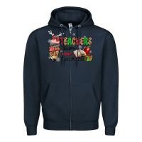 Navy teachers always make the nice list Zipper Hoodie - MaliasSmallBusiness