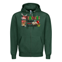 Sports Green teachers always make the nice list Zipper Hoodie - MaliasSmallBusiness