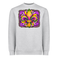 Mardi Gras Fleur De Lis Sunflower Leopard Heavyweight Sweatshirt | Teevron