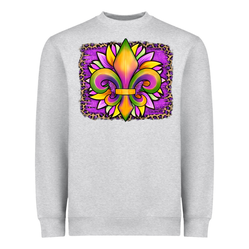 Mardi Gras Fleur De Lis Sunflower Leopard Heavyweight Sweatshirt by Artiststas | Teevron