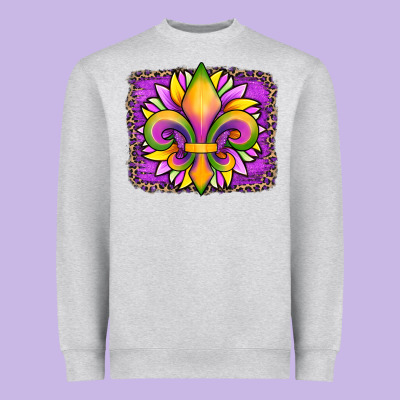 Mardi Gras Fleur De Lis Sunflower Leopard Heavyweight Sweatshirt Designed By Artiststas