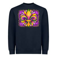 Navy mardi gras fleur de lis sunflower leopard Heavyweight Sweatshirt - Artiststas