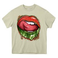 Mossy watermelon lips with leopard Heavy Core Tee - texasbilliewilder