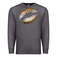 Charcoal Heather Cheetah Lips Premium Sweatshirt - Bettercallsaul