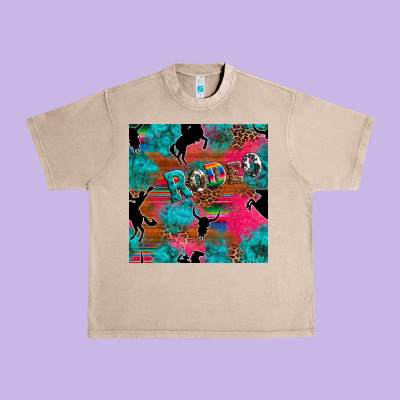 Western Rodeo Seamless Urban Heavy Tee Designed By Artiststas