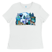 White wolf coffee cups Ladies Tee - Zillion Design Studio