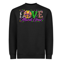 Black love mardi gras fleur de lis sunflower leopard and beads Heavyweight Sweatshirt - Artiststas