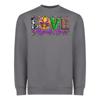 Storm love mardi gras fleur de lis sunflower leopard and beads Heavyweight Sweatshirt - Artiststas