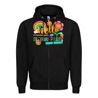 Black hello second grade Zipper Hoodie - NancyCooperArtShop