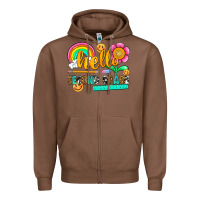 Chestnut hello second grade Zipper Hoodie - NancyCooperArtShop