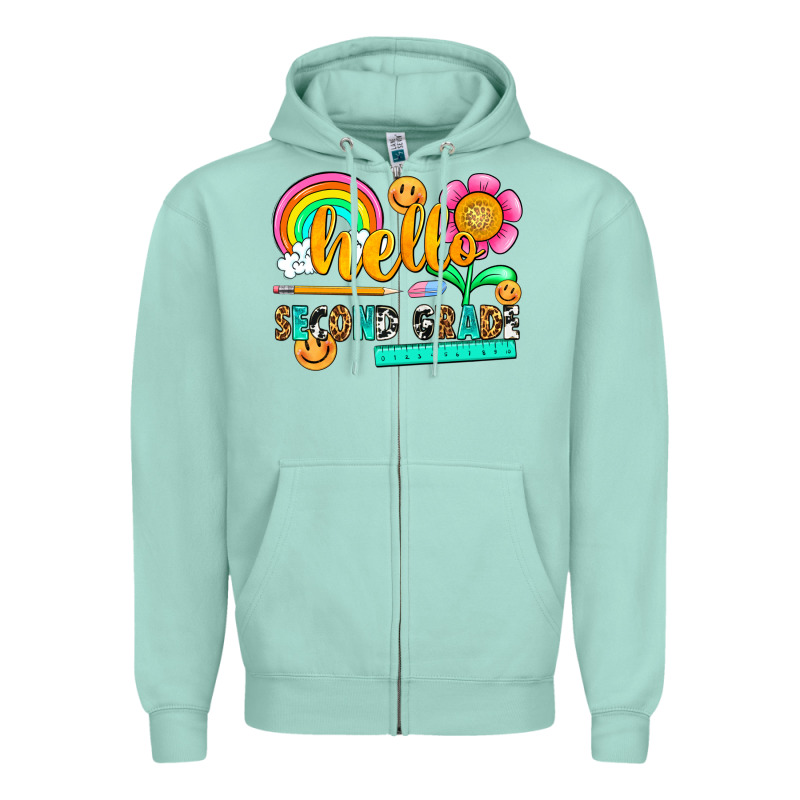 Hello Second Grade Zipper Hoodie by NancyCooperArtShop | Teevron