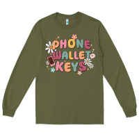 Army Green phone wallet keys Long Sleeve Tee - MaliasSmallBusiness