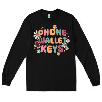 Black phone wallet keys Long Sleeve Tee - MaliasSmallBusiness