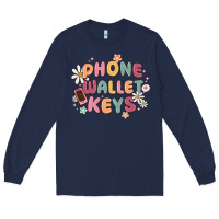 Navy phone wallet keys Long Sleeve Tee - MaliasSmallBusiness