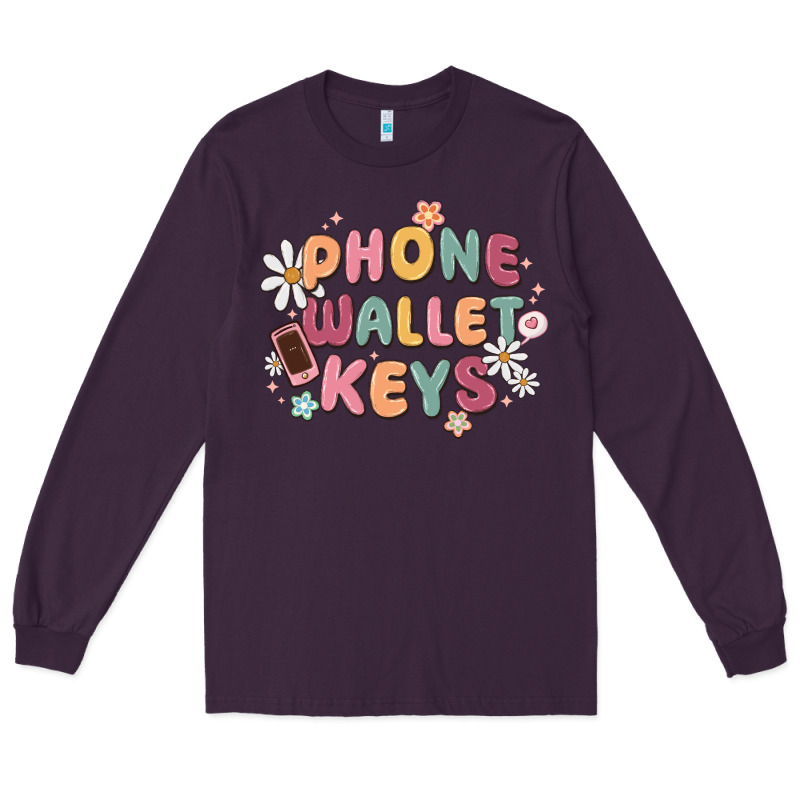 Phone Wallet Keys Long Sleeve Tee by MaliasSmallBusiness | Teevron